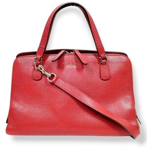 GUCCI Red Leather Shoulder Bag